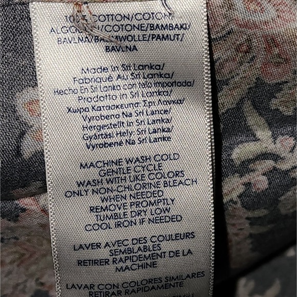 Chaps 100%‎ cotton floral button down no iron shirt plus size 2X - Picture 6 of 6